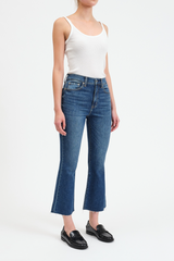 White Smoke Shy Girl High Rise Crop Flare | Influencer Jeans