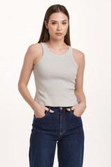 Dark Slate Gray Tamia Cropped Racer Tank Tank