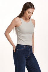 Dark Slate Gray Tamia Cropped Racer Tank Tank