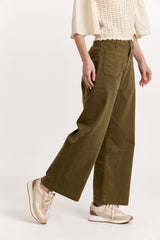 Dark Olive Green Bristol Wide Leg Pant Pants