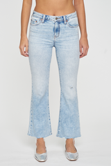 Light Gray Runaway Low Rise Crop | Cupid Vintage Jeans