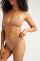 Antique White Stretch Lyocell T-Shirt Bralette Bralette