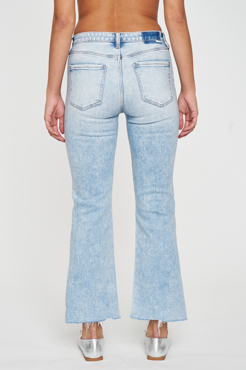 Light Gray Runaway Low Rise Crop | Cupid Vintage Jeans