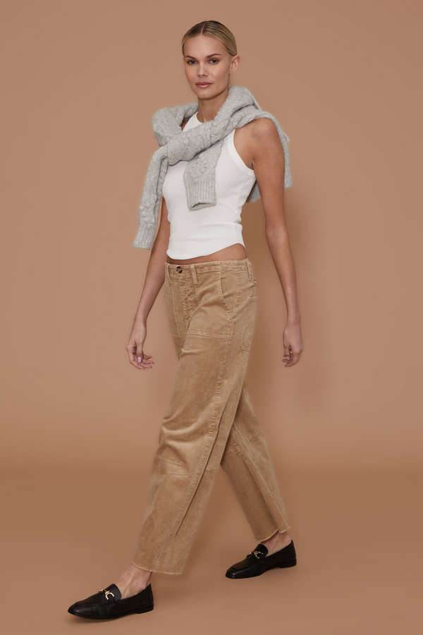 Rosy Brown Utility Soft Barrel Trouser Pant