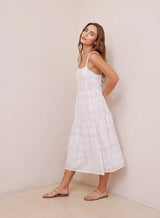 Light Gray Sierna Plaid Midi Dress Midi Dress