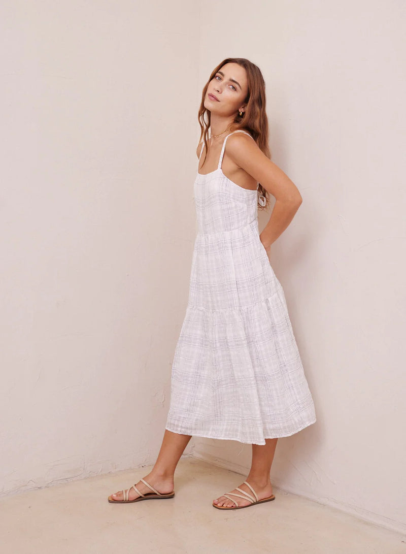 Light Gray Sierna Plaid Midi Dress Midi Dress