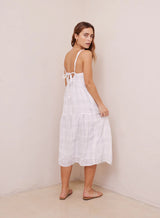 Light Gray Sierna Plaid Midi Dress Midi Dress