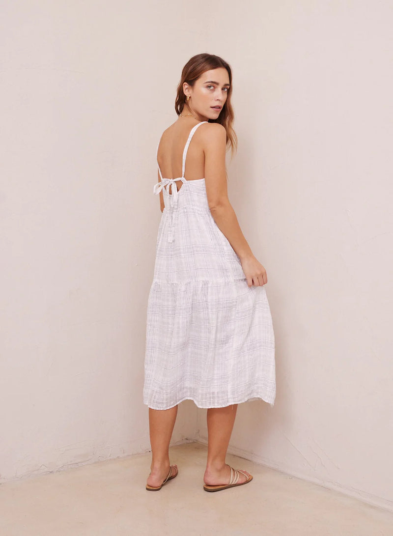 Light Gray Sierna Plaid Midi Dress Midi Dress