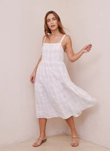 Light Gray Sierna Plaid Midi Dress Midi Dress