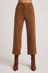 Light Gray Sofia Wide Leg Crop Pant | Spiced Brown Pant