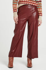 Light Gray Sparkle Wide Leg Cropped Leather Pant Pant