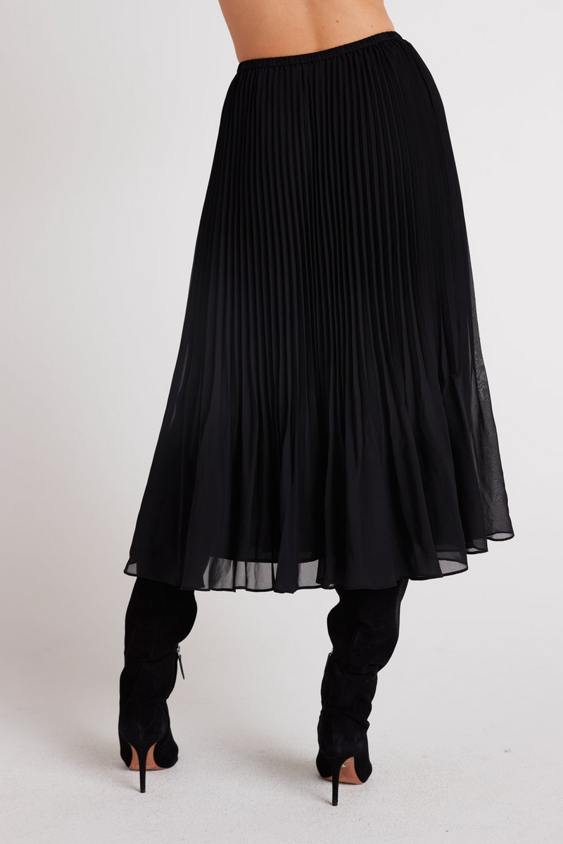 Light Gray Sunburst Pleat Midi Skirt Midi Skirt