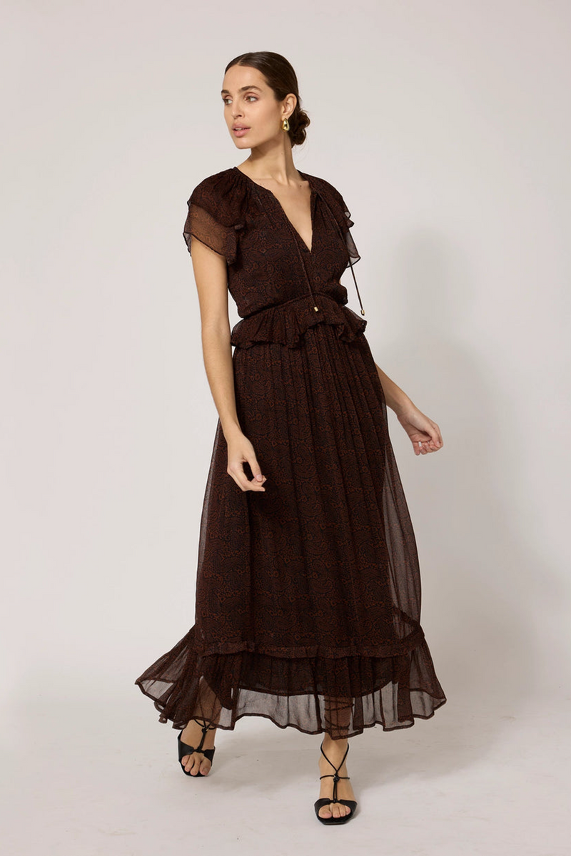 Light Gray Tatum Ankle Dress in Siena Midi Dress