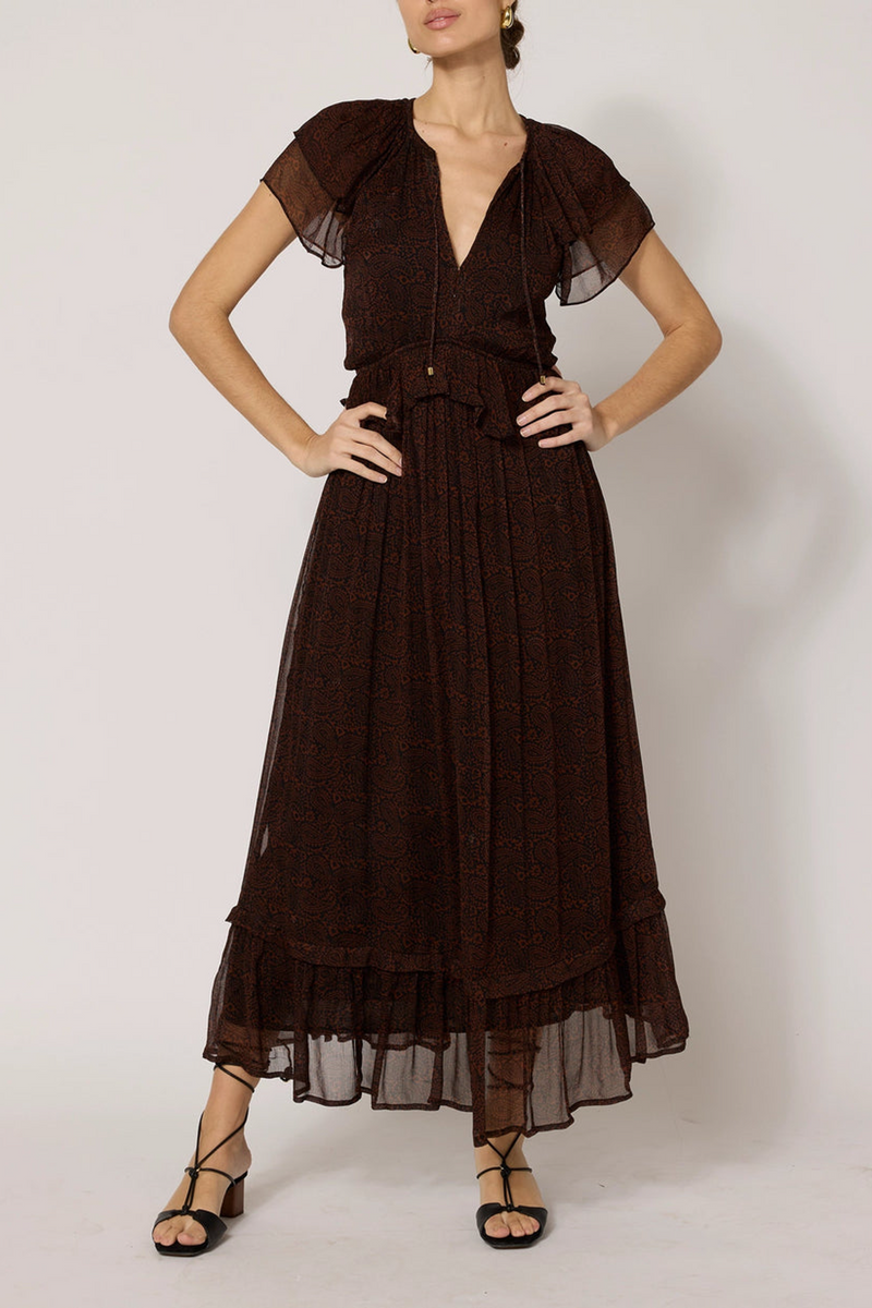 Light Gray Tatum Ankle Dress in Siena Midi Dress