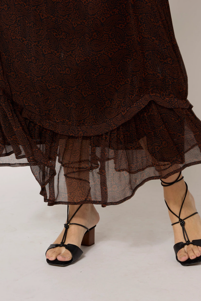 Black Tatum Ankle Dress in Siena Midi Dress