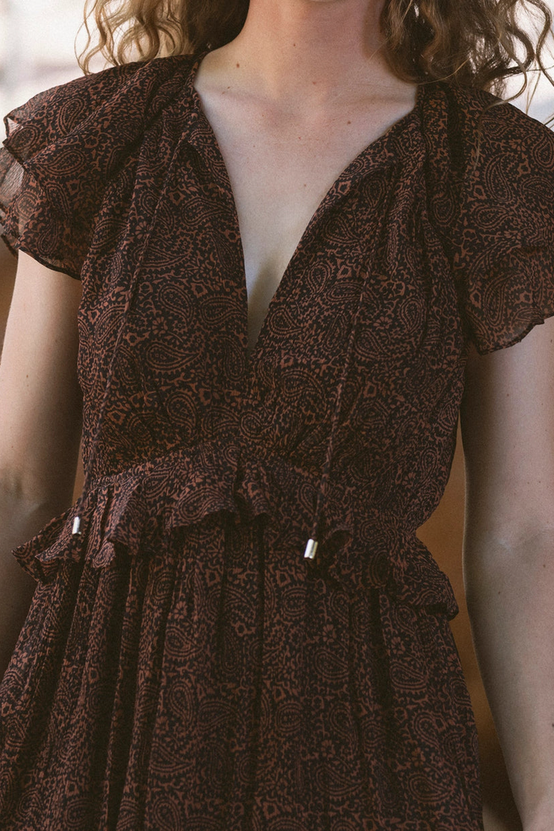 Dark Slate Gray Tatum Ankle Dress in Siena Midi Dress