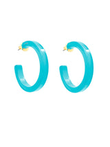 Turquoise Courtney Medium Resin Hoop Earring