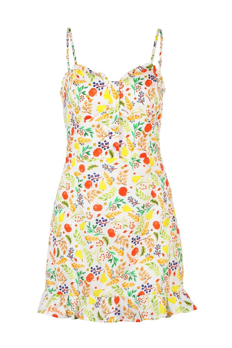 Antique White The Sienna Dress in Summer Fruit Mini Dress