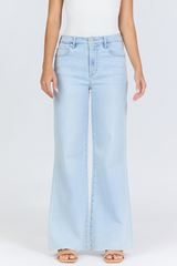 Light Gray Fiona Wide Leg Jean | Rain Drop Jeans