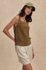 Tan Ebden Knit Tank Tank Top