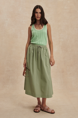 Tan Cambria Skirt Midi Skirt