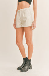 Light Gray Hidden Gem Leather Shorts Shorts