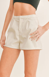Light Gray Hidden Gem Leather Shorts Shorts