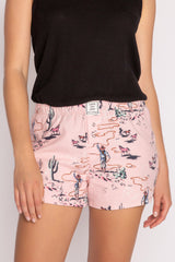Light Pink Cozy Flannel Sleep Short Pajamas