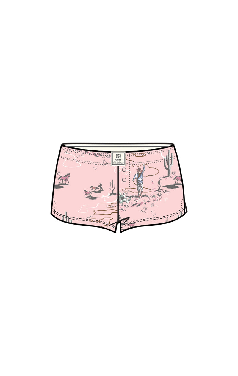 Misty Rose Cozy Flannel Sleep Short Pajamas