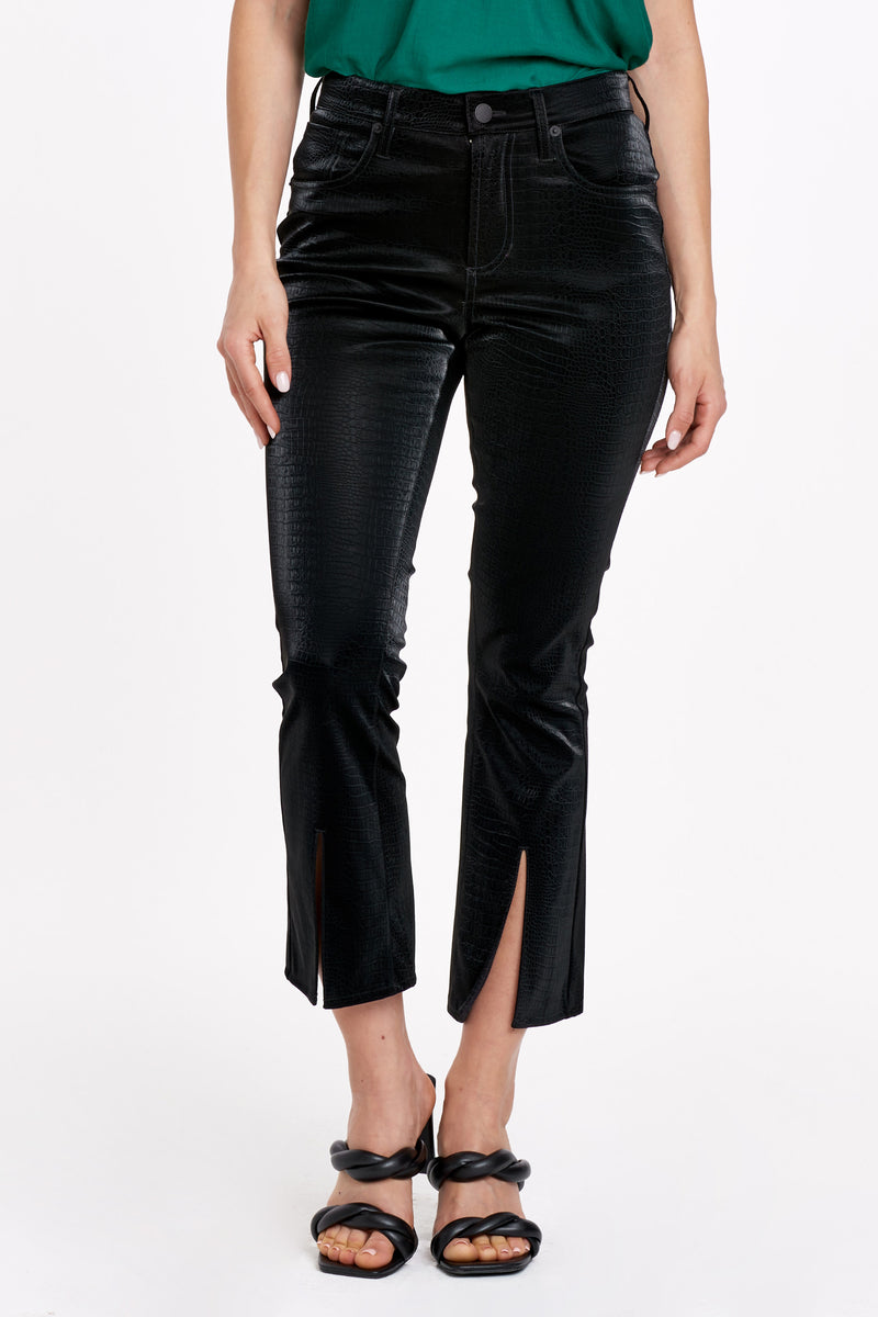 White Smoke Jeanne Super High Rise Crop Flare Pant