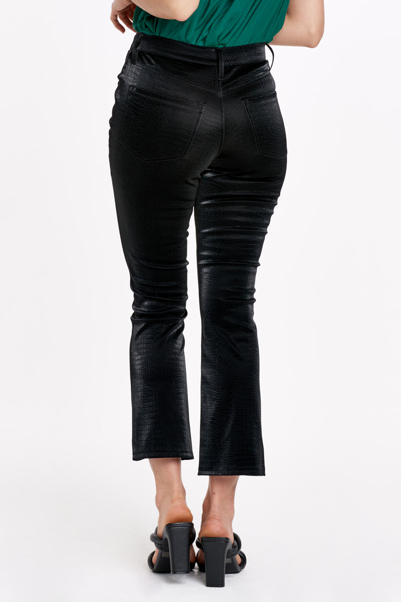 White Smoke Jeanne Super High Rise Crop Flare Pant