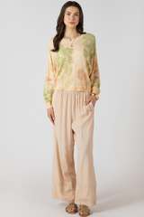 Light Gray Wide Leg Linen Pant Pant