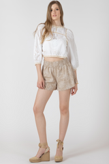 Light Gray Lace Detailed Blouse Blouse