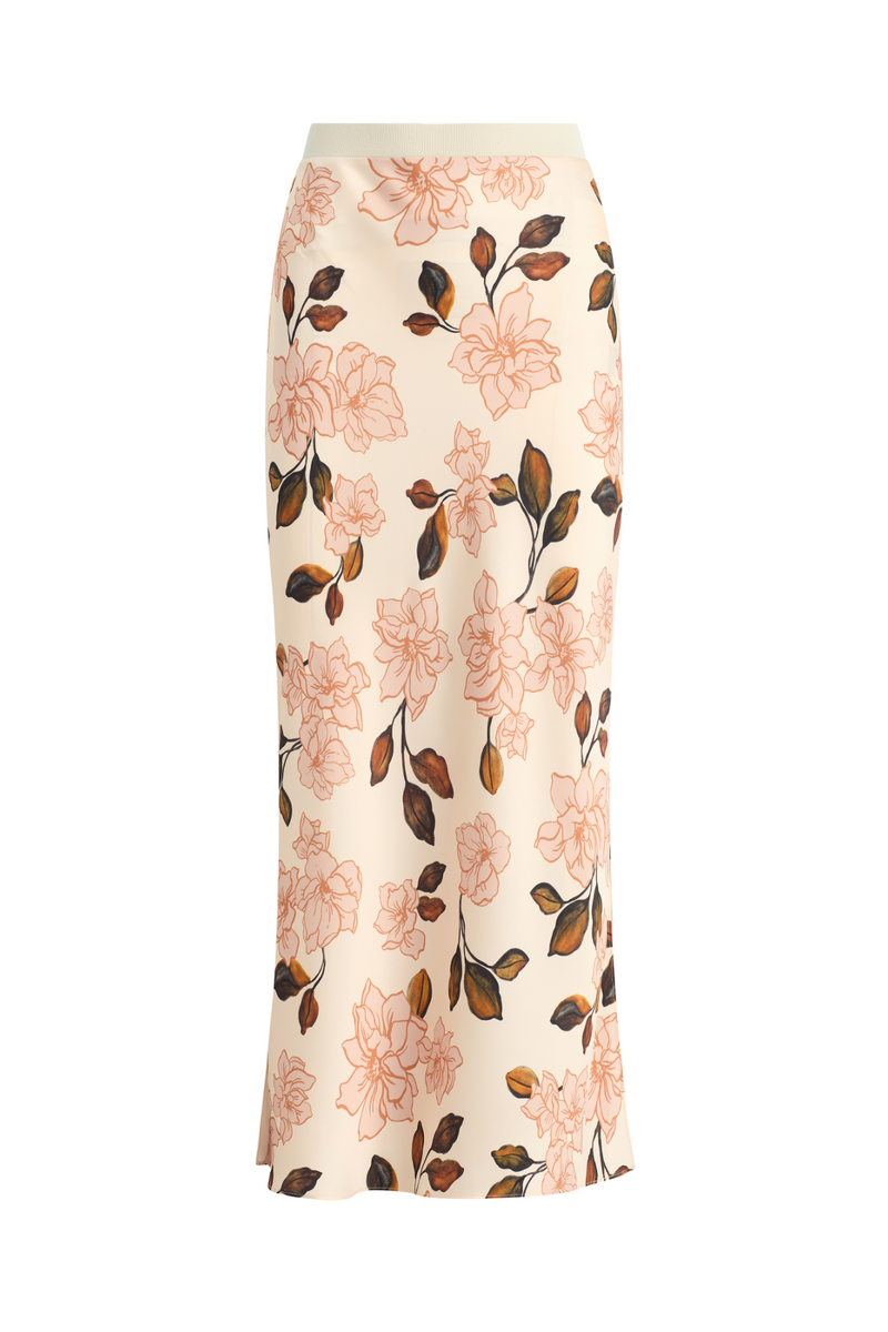 Bisque The Josie Skirt in Bare Roses Midi Skirt