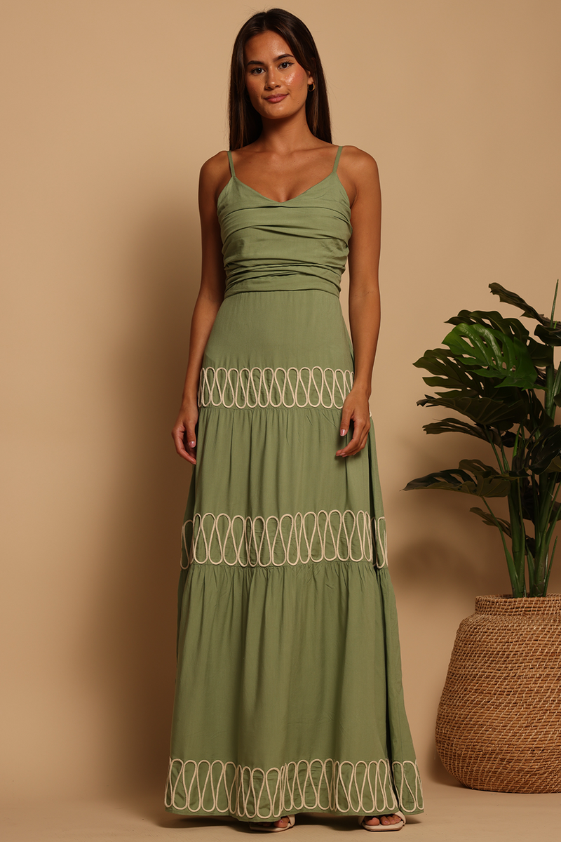 Rosy Brown Madrid Maxi Dress in Green Eyes Maxi Dress