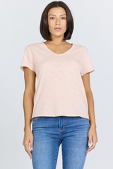 Lavender Vanya Short Sleeve Slub Tee shirt