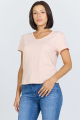 Lavender Vanya Short Sleeve Slub Tee shirt