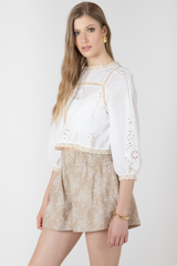 Lavender Lace Detailed Blouse Blouse