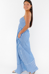 Dixie Maxi Dress in Coastal Blue Stripe
