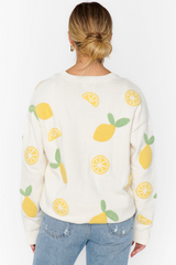 Beige Go To Sweater in Lemon Sorbet Knit Sweater