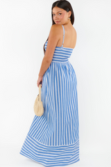 Dixie Maxi Dress in Coastal Blue Stripe