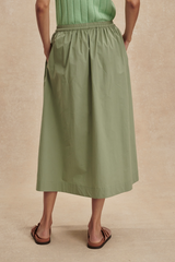 Tan Cambria Skirt Midi Skirt