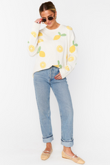 White Smoke Go To Sweater in Lemon Sorbet Knit Sweater