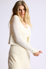Lavender Wild Honey Cropped Cardigan Cardigan