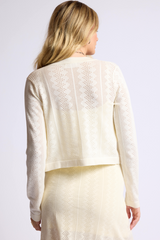 Antique White Wild Honey Cropped Cardigan Cardigan