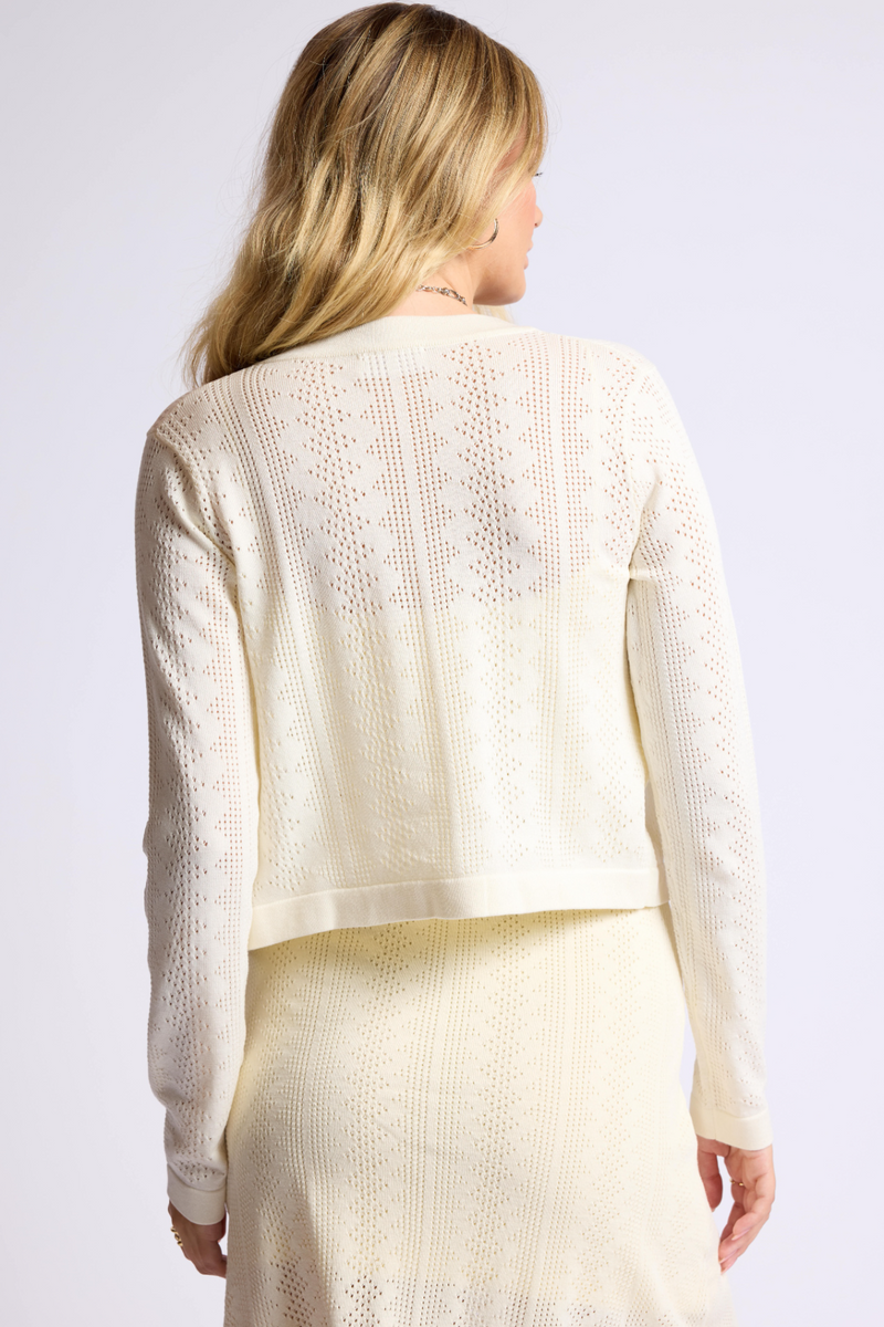 Antique White Wild Honey Cropped Cardigan Cardigan