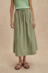 Tan Cambria Skirt Midi Skirt