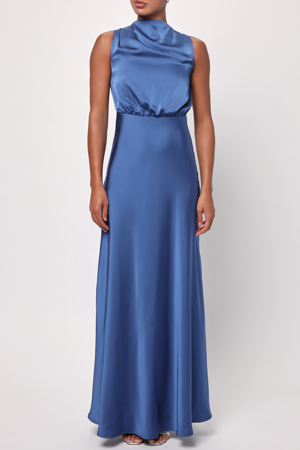 Ada Satin Zip Back Maxi Dress