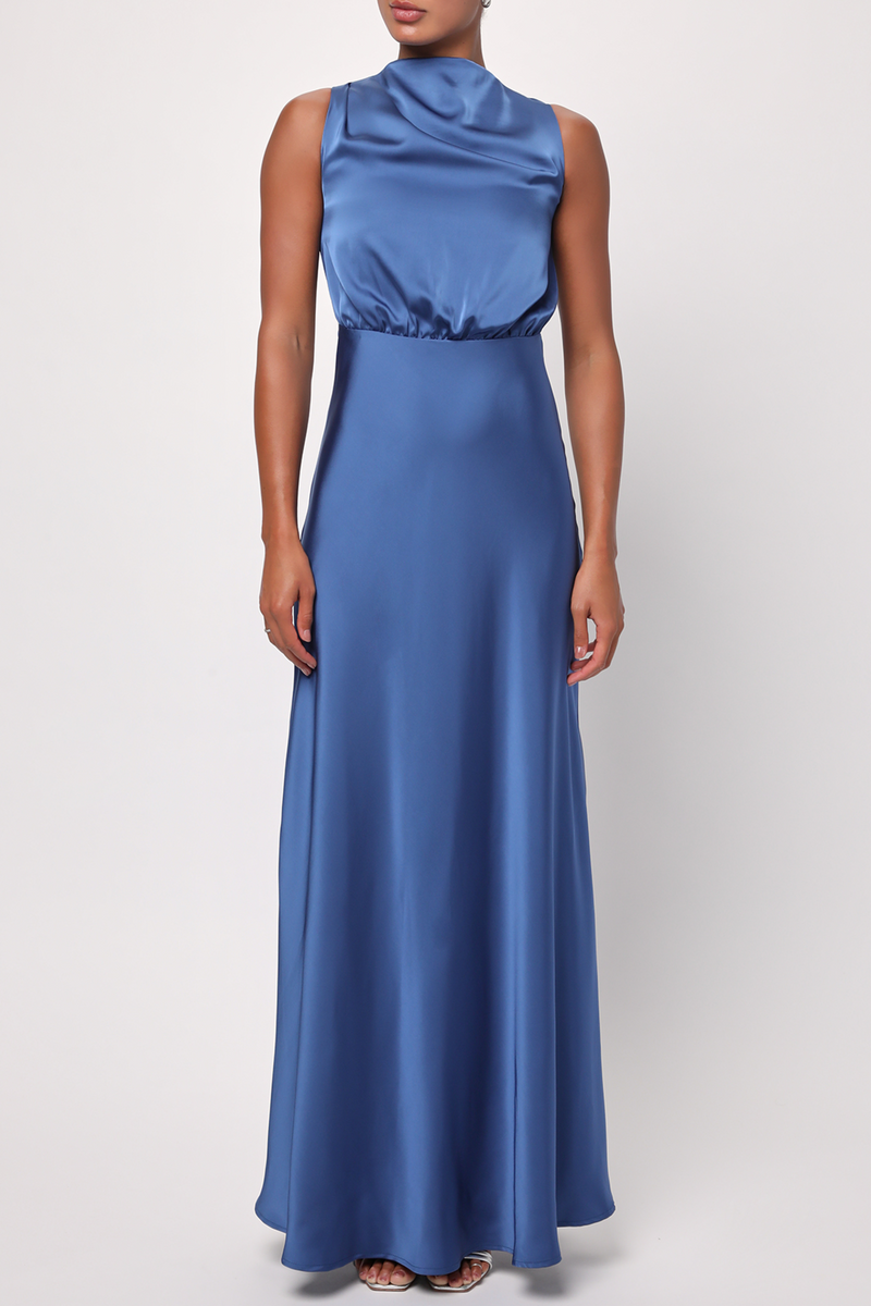 Ada Satin Zip Back Maxi Dress
