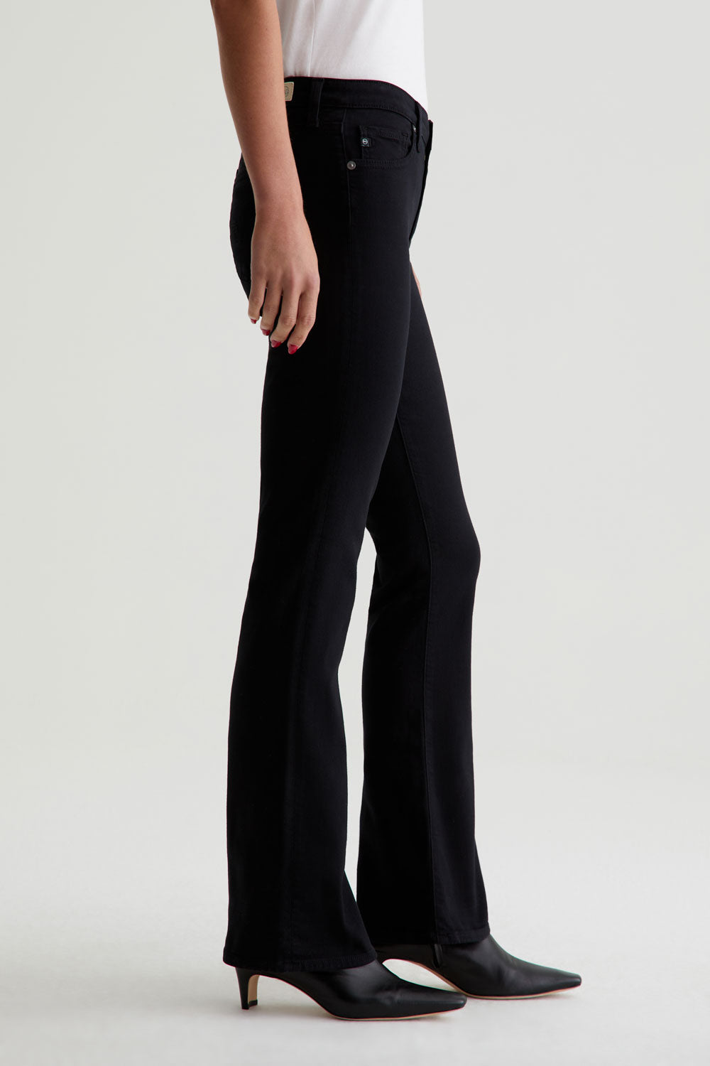 ★BADBLOOD★ Squad Low Rise Bootcut Pants Coated Black w-pts Angel Low Rise Boot | Super Black – Two Cumberland